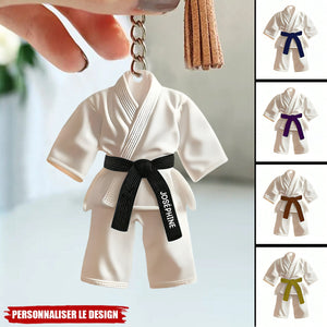 Porte-clés personnalisé ceinture noire - Cadeau Taekwondo, Karate, Jiu-Jitsu