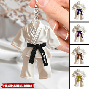 Porte-clés personnalisé ceinture noire - Cadeau Taekwondo, Karate, Jiu-Jitsu
