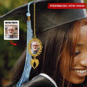 Pendentif photo de frange de graduation personnalisé avec ailes d'ange