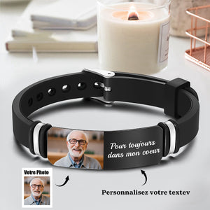 Bracelets Personnalisé Gravé Avec Photo Commémorant Les Cadeaux Pour Hommes