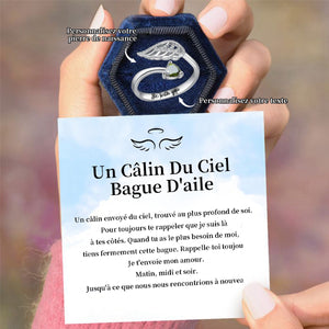 Câlin Personnalisé De L’aile Du Ciel Bague De Pierre De Naissance