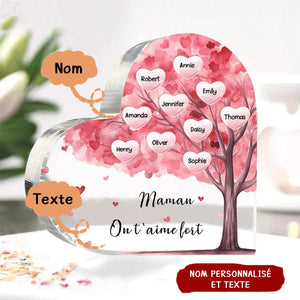 À ma Maman/Mamie - Plaque Acrylique Arbre en Forme de Cœur