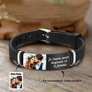 Bracelets Personnalisé Gravé Avec Photo Commémorant Les Cadeaux Pour Hommes