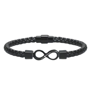 À Mon Homme, Bracelet En Cuir Infini à Double Nom Personnalisé
