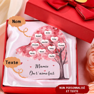 À ma Maman/Mamie - Plaque Acrylique Arbre en Forme de Cœur