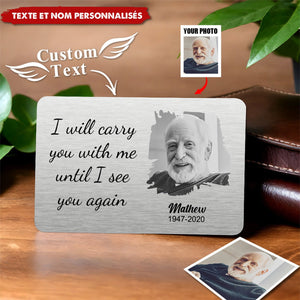Carte Commémorative Personnalisée - "Je Te Porterai Avec Moi"