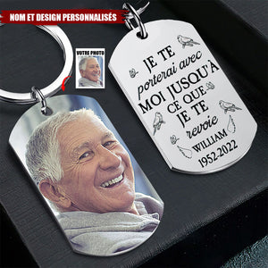 Porte-clés commémoratif personnalisé avec photo et gravure