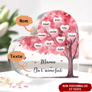 À ma Maman/Mamie - Plaque Acrylique Arbre en Forme de Cœur