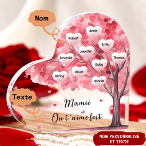 À ma Maman/Mamie - Plaque Acrylique Arbre en Forme de Cœur