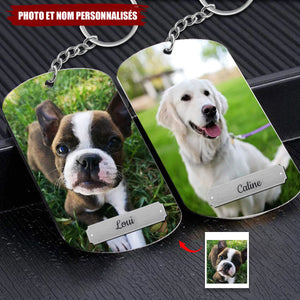 Porte-clés personnalisé avec photo et nom de votre animal – Souvenir personnalisable pour vos compagnons à quatre pattes