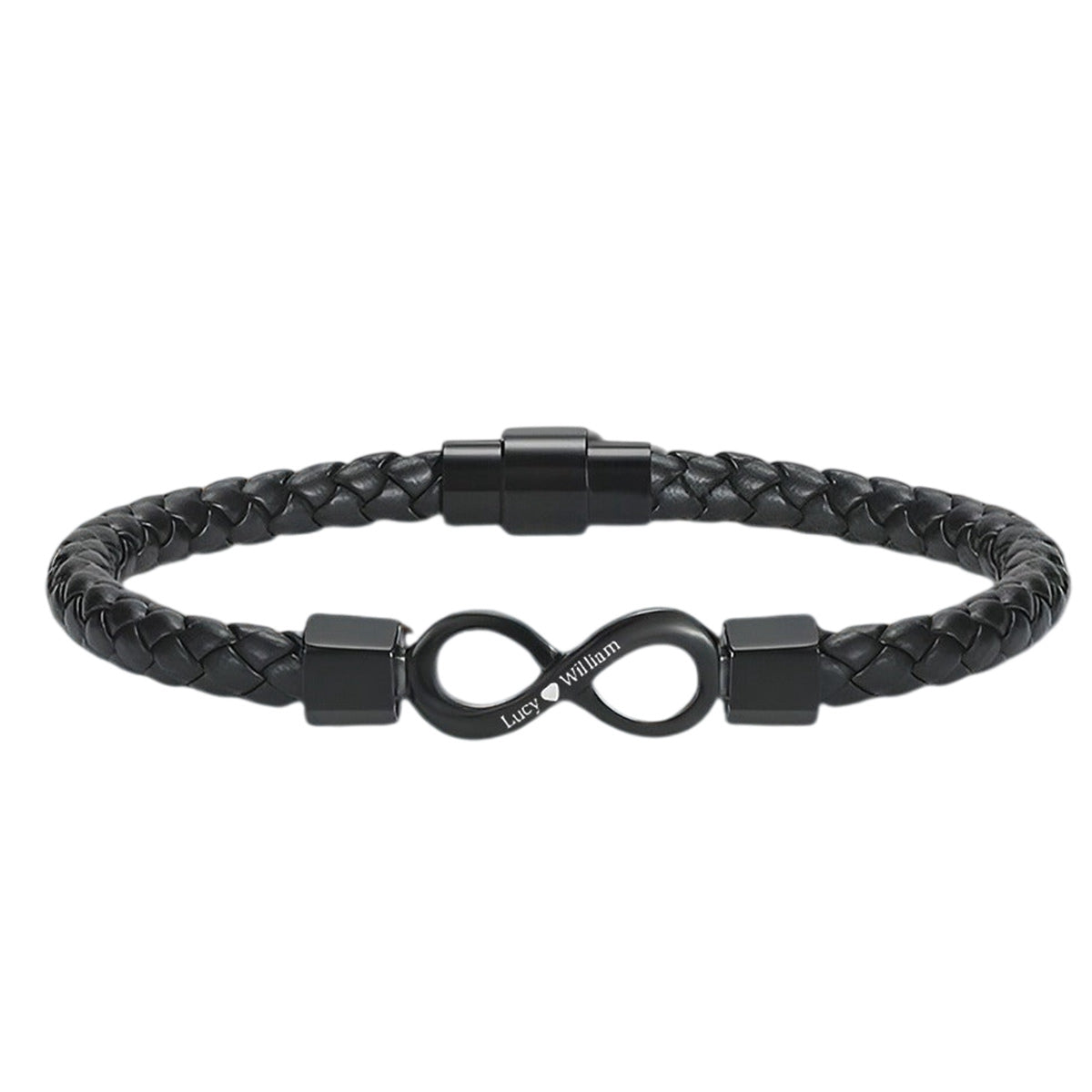 À Mon Homme, Bracelet En Cuir Infini à Double Nom Personnalisé