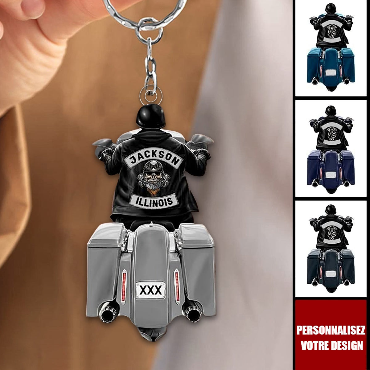 Porte-clés Moto Personnalisé – Nom & Design Sur Mesure