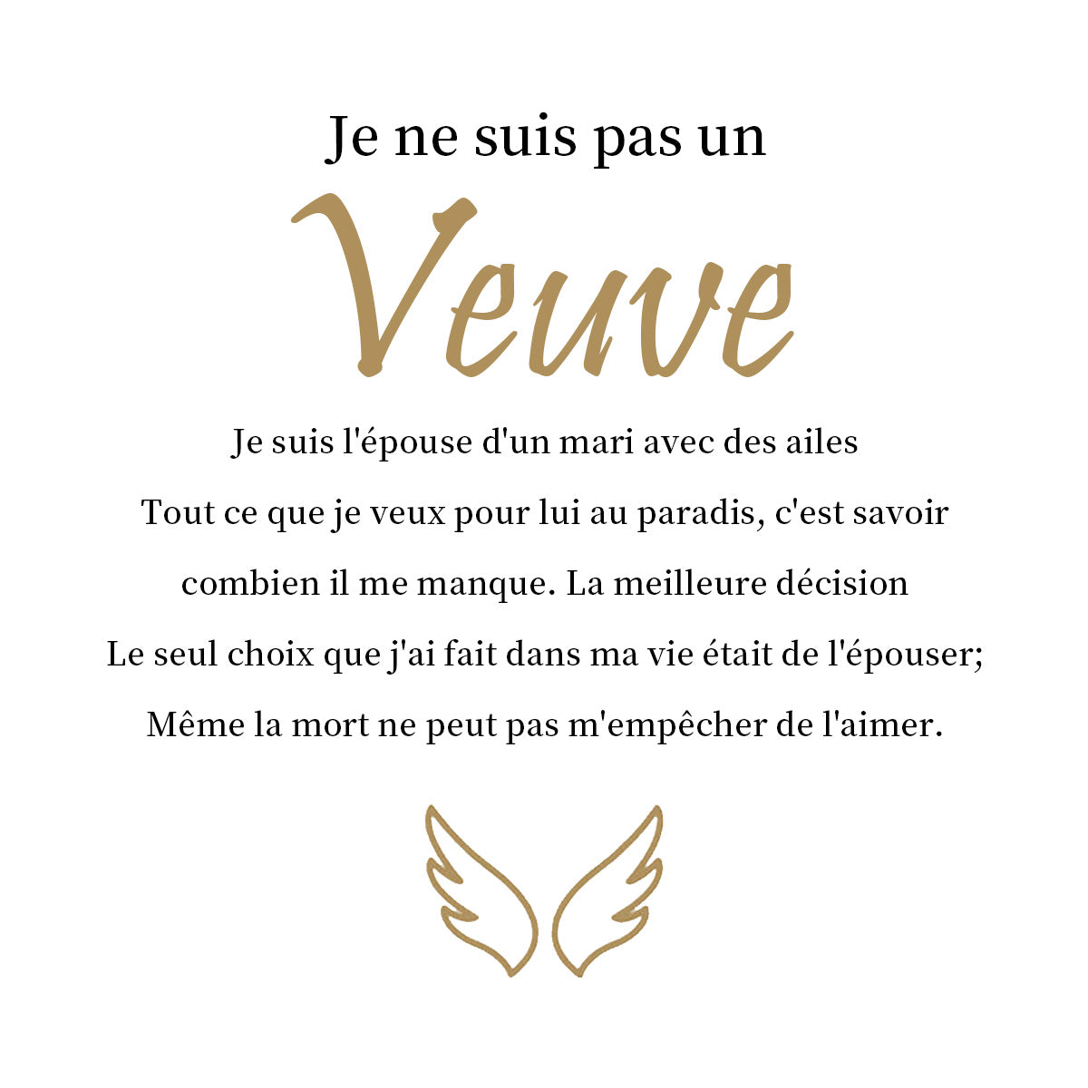 Personnalisé je ne suis pas une veuve Ailes d’ange mémorial bague